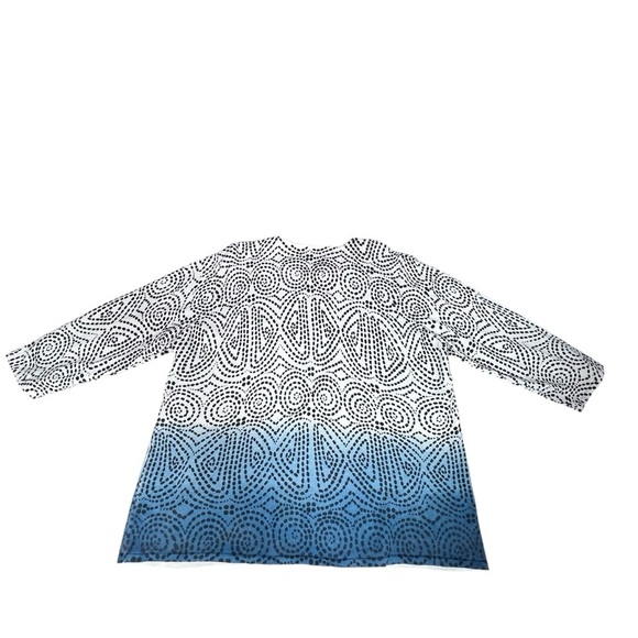 ALFRED DUNNER Woman Blue White Black Swirl Sequins Sweater Top Women's 2X - Picture 10 of 16